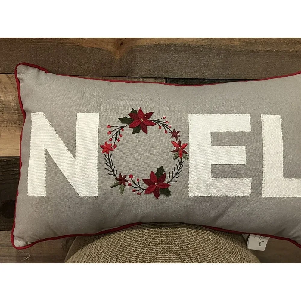 St Nicholas Square‎ Noel Throw Pillow Grey 12